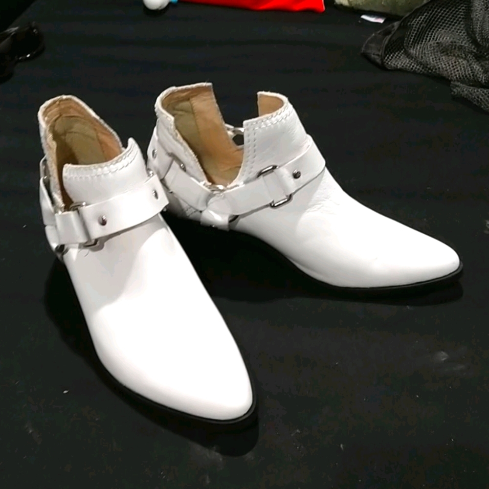 Steven By Steve Madden White Leather Booties